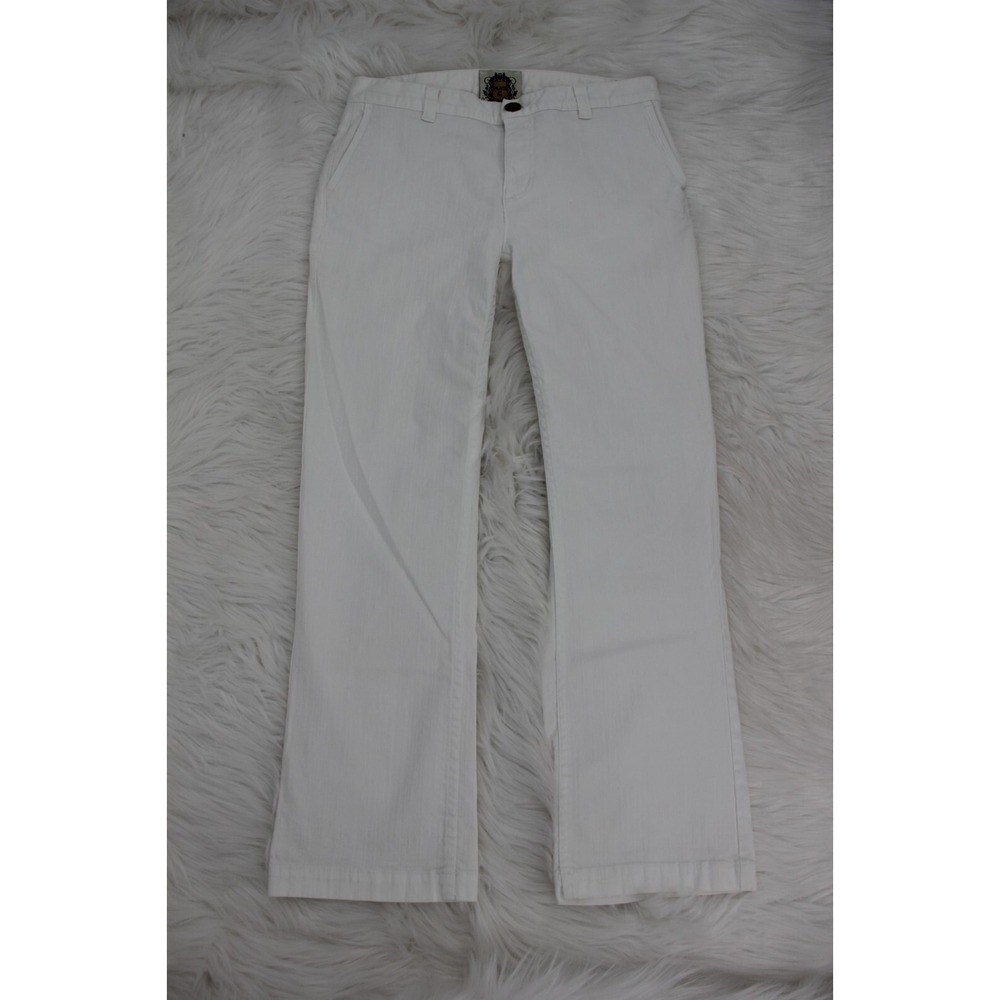 Peace of Us Jeans Womens Straight Leg Stretch Off White Denim Pants 6 Short 1034